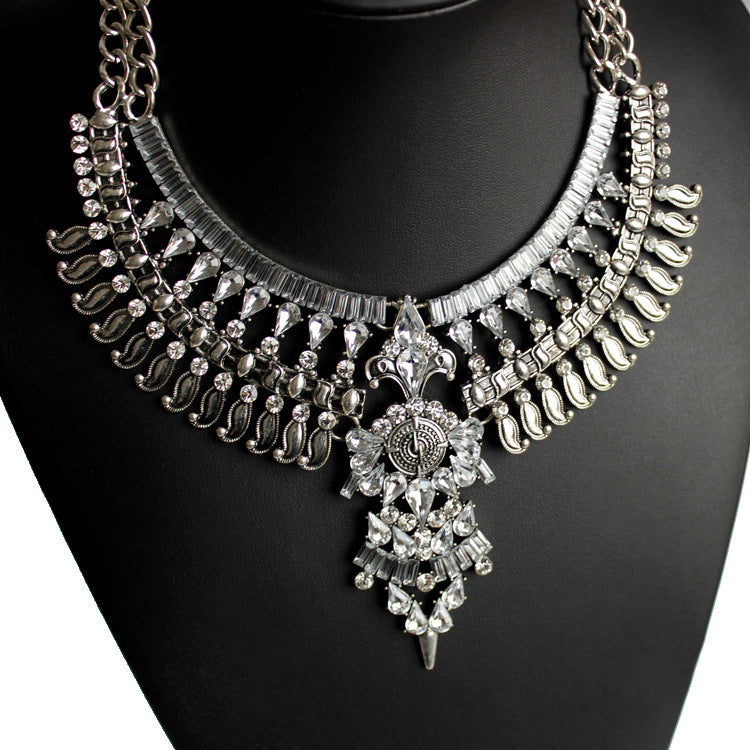 Ornate Crystal Statement Necklace