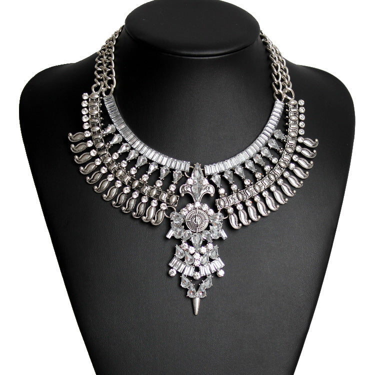 Ornate Crystal Statement Necklace