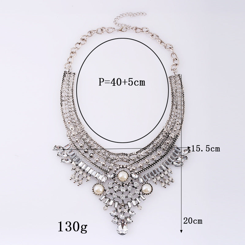 Ornate Crystal Statement Necklace