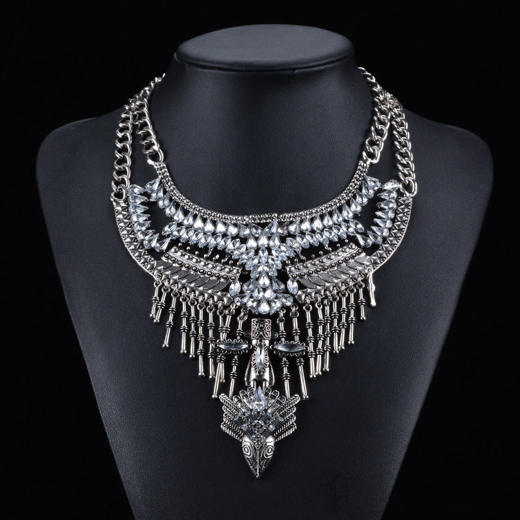 Ornate Crystal Statement Necklace