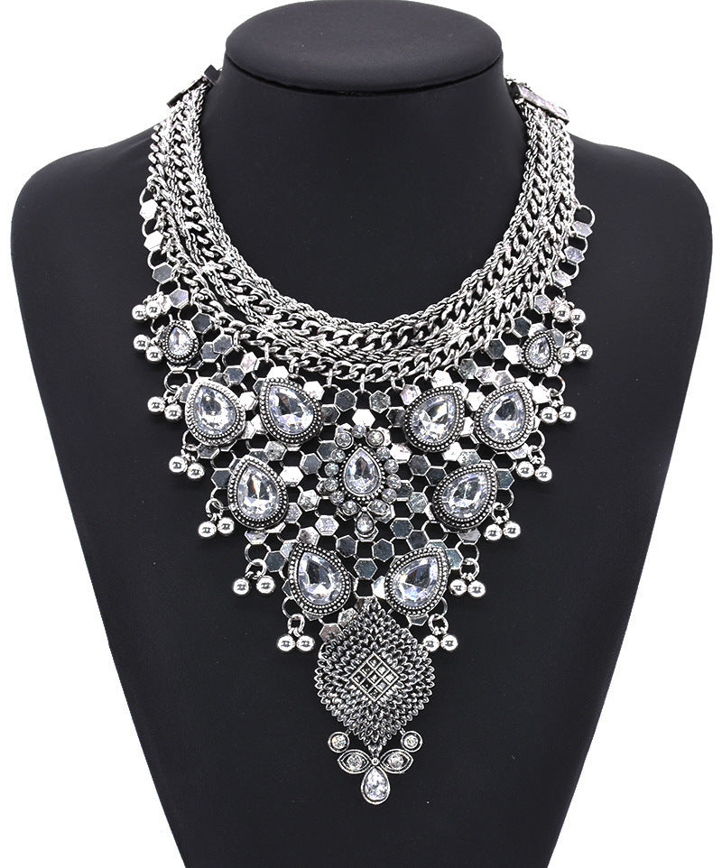 Ornate Crystal Statement Necklace