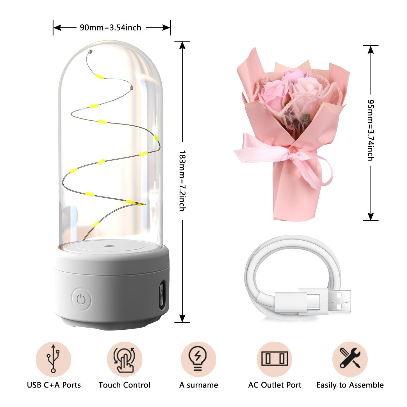 Enchanted Rose Bouquet Light & Bluetooth Speake