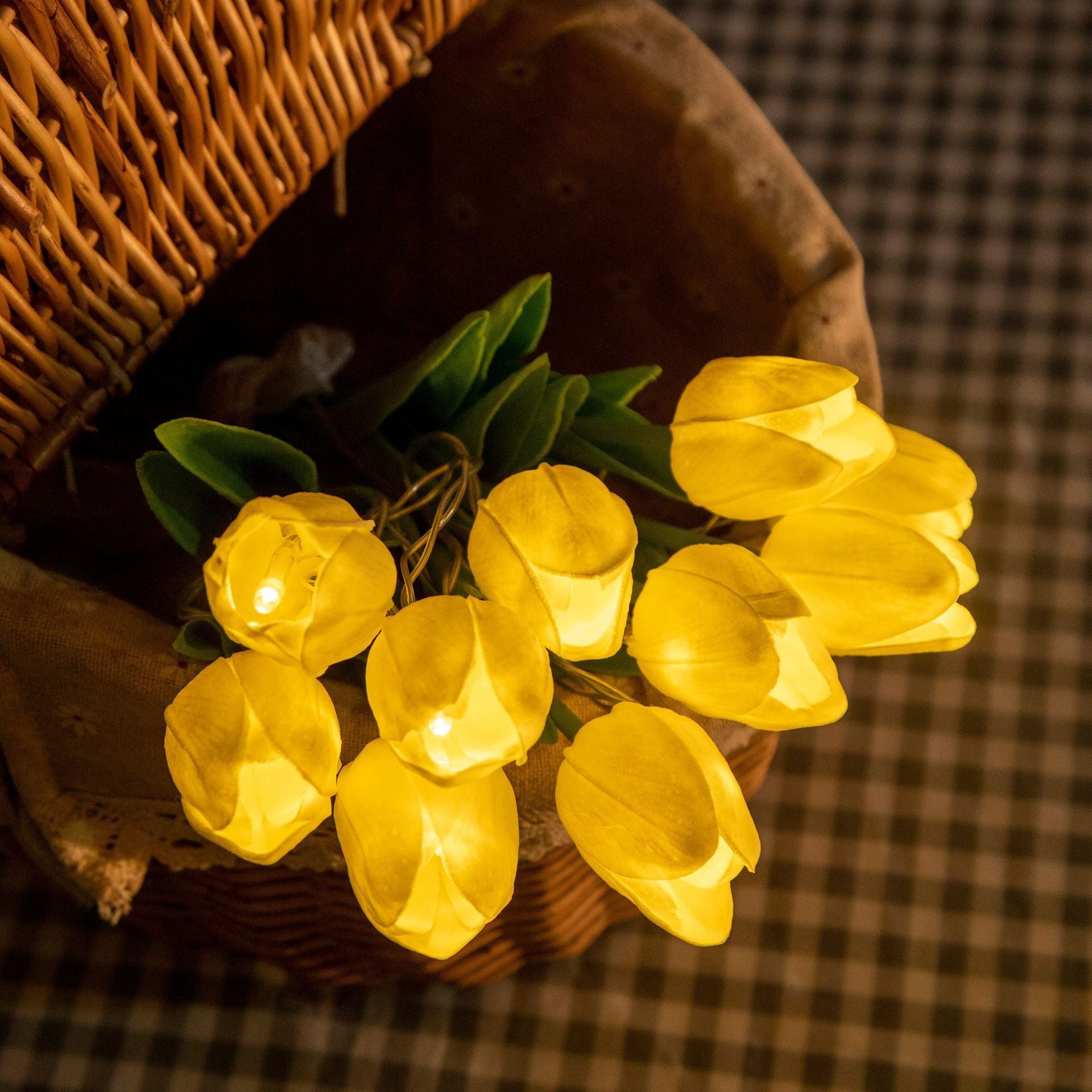 Illuminated Tulip Bouquet Basket