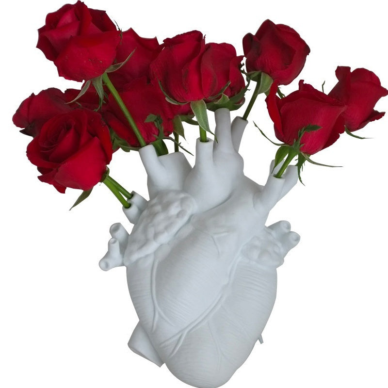 Anatomical Heart Shaped Resin Decor Vase