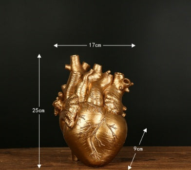 Anatomical Heart Shaped Resin Decor Vase