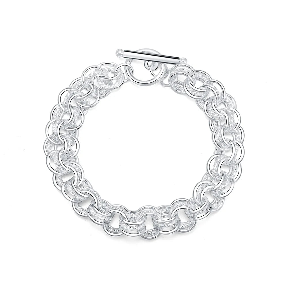 925 Sterling Silver Twisted Rope Chain Bracelet