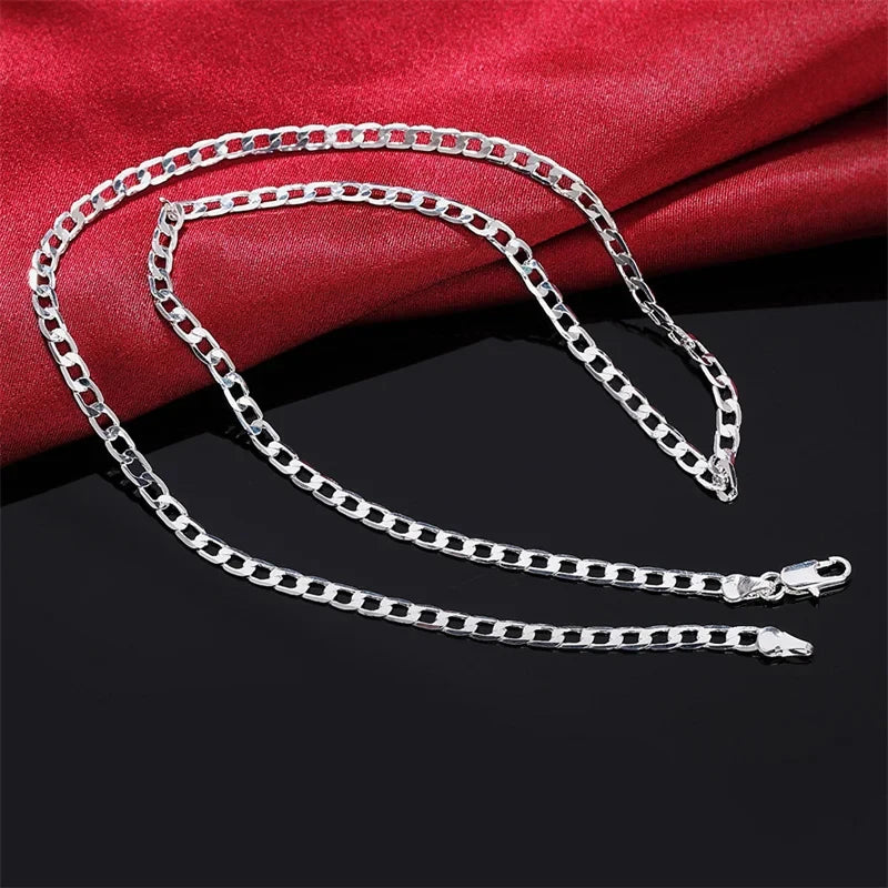 Sterling Silver Wide Link Chain Necklace