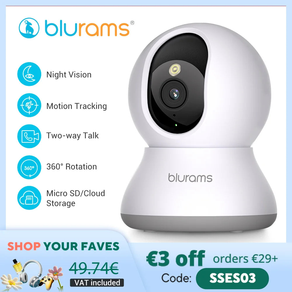 Blurams 2K 360° WiFi Indoor Security Camera