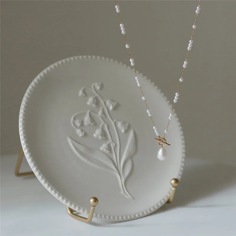 OBEAR Pearl & Charm Toggle Necklace