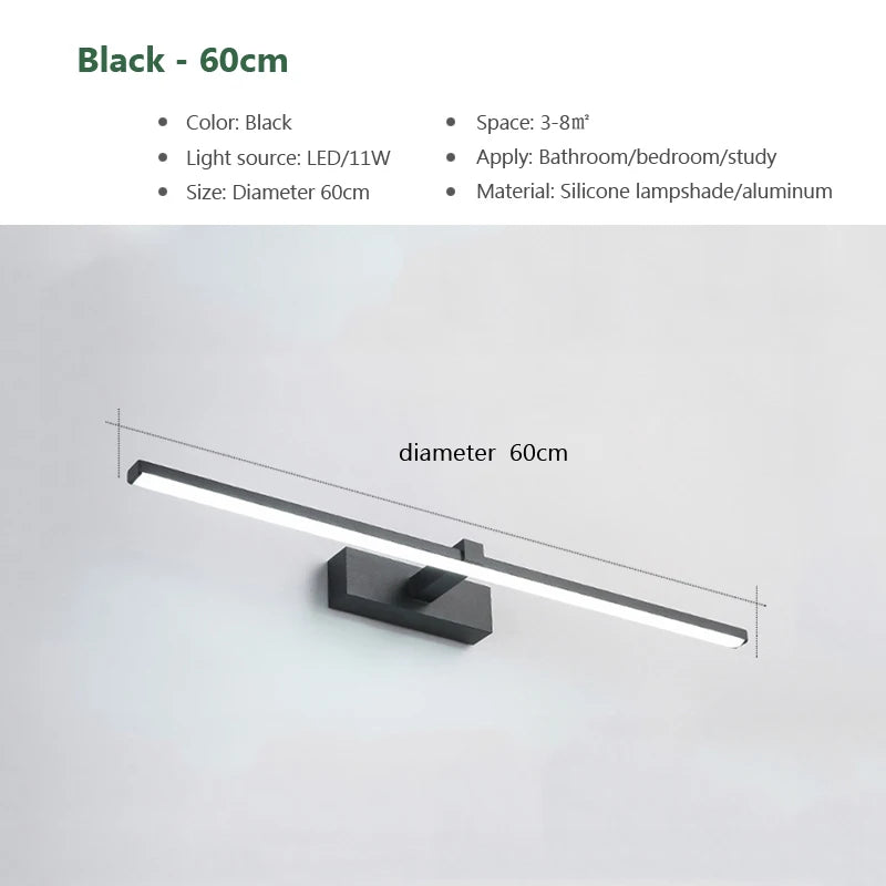 Modern Linear Bathroom Wall Light