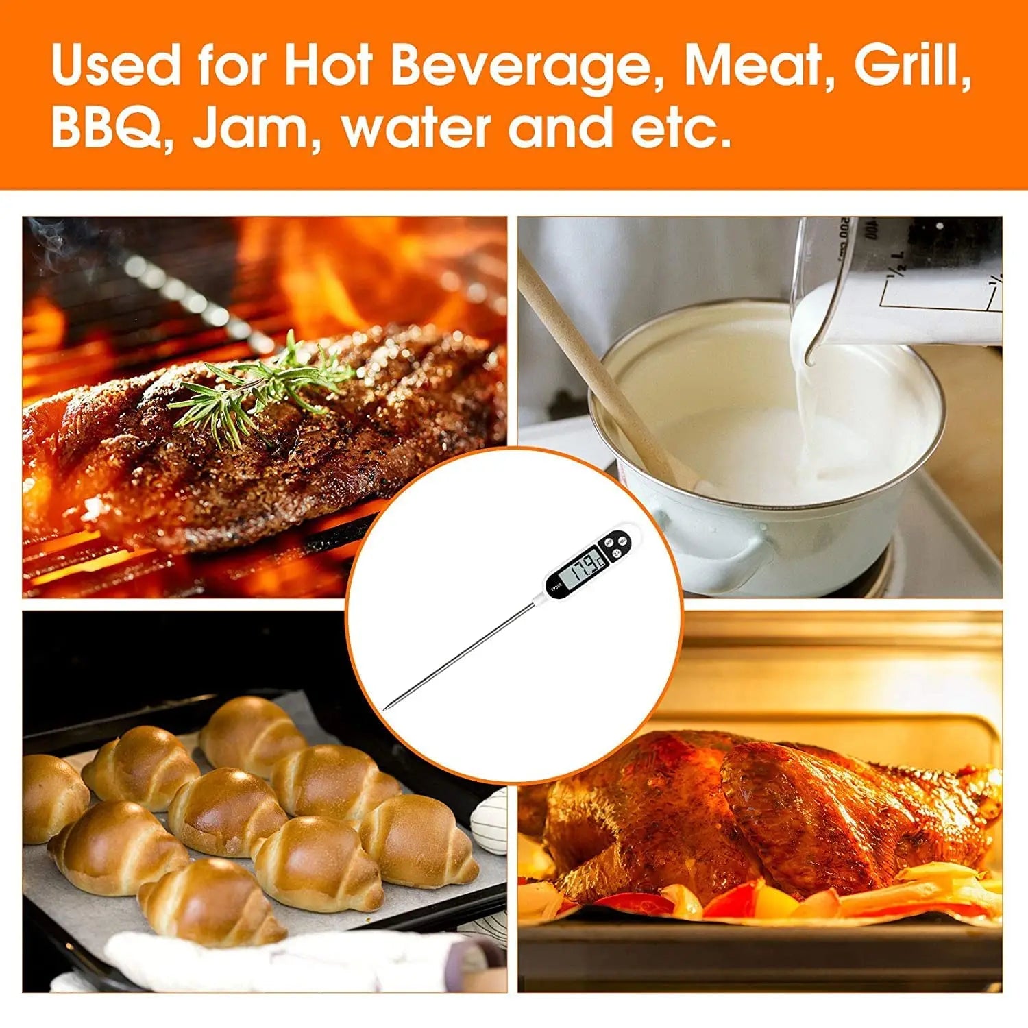 Food Thermometer Digital Meat Cooking Thermometer