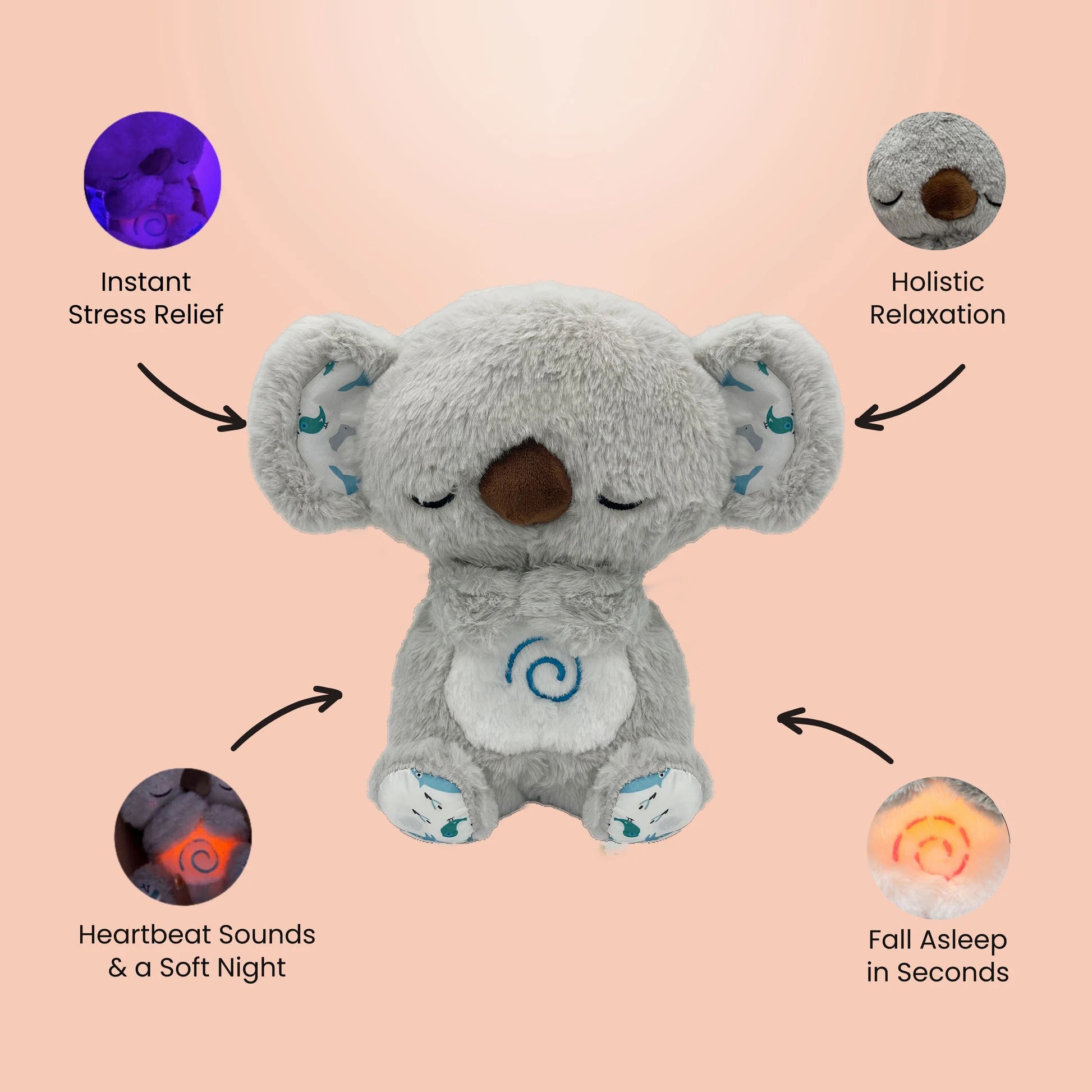 Breathing bunny soothing  toy with Relieve anxiety Koala comforter