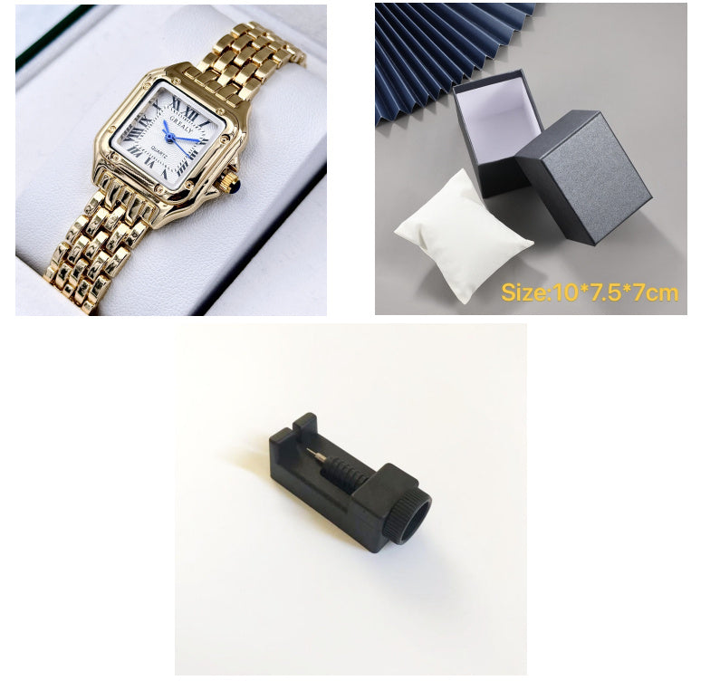 Grealy Silver Elegance: Women's Rectangular Quartz Watch