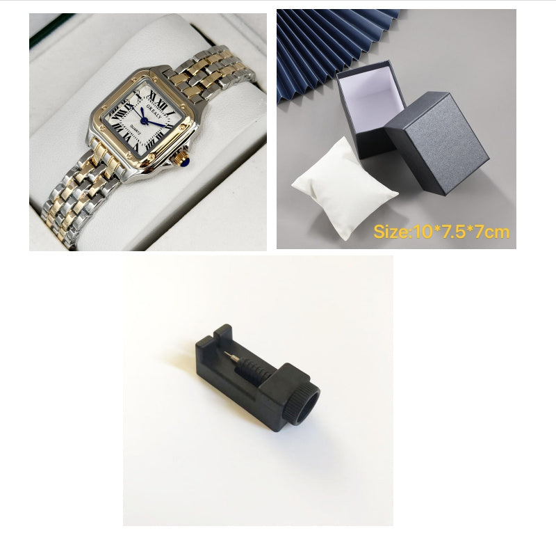 Grealy Silver Elegance: Women's Rectangular Quartz Watch